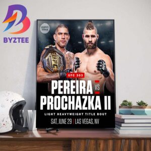 Alex Pereira Vs Jiri Prochazka For Light Heavyweight Title Bout At UFC 303 In Las Vegas On June 29th 2024 Wall Decor Poster Canvas