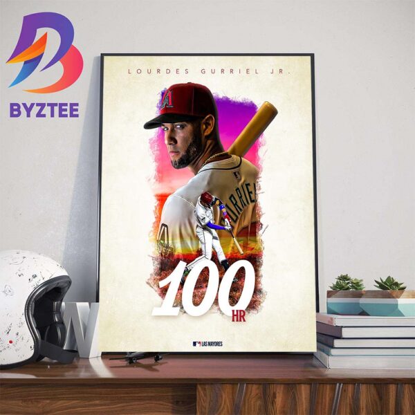 Arizona Diamondbacks Lourdes Gurriel Jr 100 Home Runs In Career Wall Decor Poster Canvas