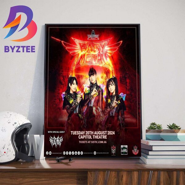 Babymetal 2024 Singapore Rockfest The Hardest And Heaviest Events Of The Year At Capitol Theatre August 20th 2024 Wall Decor Poster Canvas