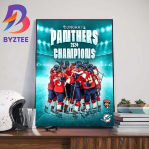 Congrats 2024 Stanley Cup Champions Are Florida Panthers x Miami Dolphins Wall Decor Poster Canvas