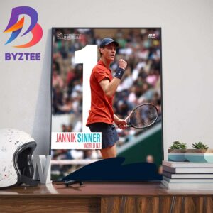 Congrats Jannik Sinner Become World Number 1 Of The ATP Ranking For The First-Ever Italian Man Wall Decor Poster Canvas