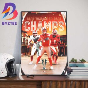 Congrats The Birmingham Stallions Back To Back To Back Champs 2024 United Football League Championship Wall Decor Poster Canvas