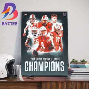 Congrats To The 2024 United Football League Champions Are The Dynasty Birmingham Stallions 3x Champions Wall Decor Poster Canvas