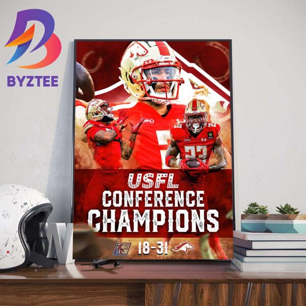 Congratulations To Birmingham Stallions Are 2024 USFL Conference Champions Wall Decor Poster Canvas