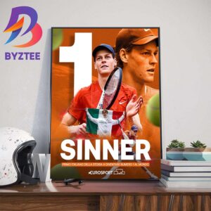 Congratulations To Jannik Sinner Is The New Number 1 Of The ATP Ranking Wall Decor Poster Canvas