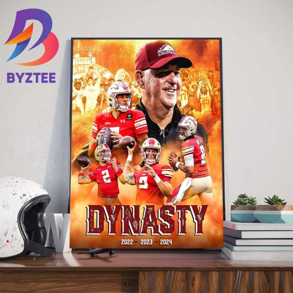 Dynasty Birmingham Stallions Back-To-Back-To-Back 2022 2023 2024 UFL Champions Wall Decor Poster Canvas