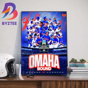Florida Gators Baseball Omaha Bound NCAA 2024 MCWS Mens College World Series Wall Decor Poster Canvas