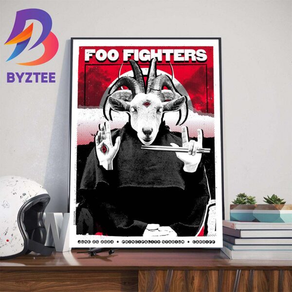 Foo Fighters At Principality Stadium Cardiff June 25th 2024 Wall Decor Poster Canvas