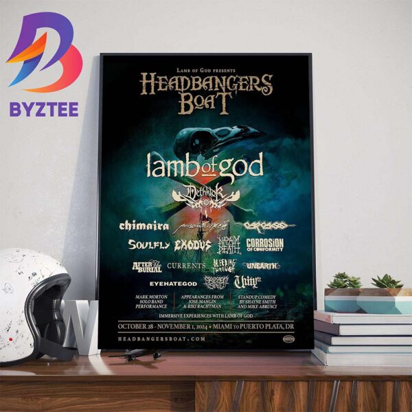 Lamb Of God Presents Headbangers Boat Miami To Puerto Plata DR 2024 Wall Decor Poster Canvas