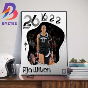 Las Vegas Aces Aja Wilson Tied Her Season High With 16 Rebounds Wall Decor Poster Canvas