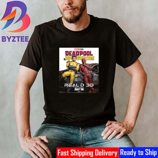 Marvel Studios Deadpool And Wolverine RealD 3D Official Poster July 26th 2024 Classic T-Shirt