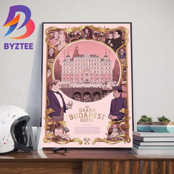 Official 10th Anniversary Poster The Grand Budapest Hotel A Film By Wes Anderson Wall Decor Poster Canvas