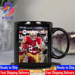 Official Deluxe Edition Christian McCaffrey On Cover Athlete The EA Sports Madden NFL 25 Coffee Mug