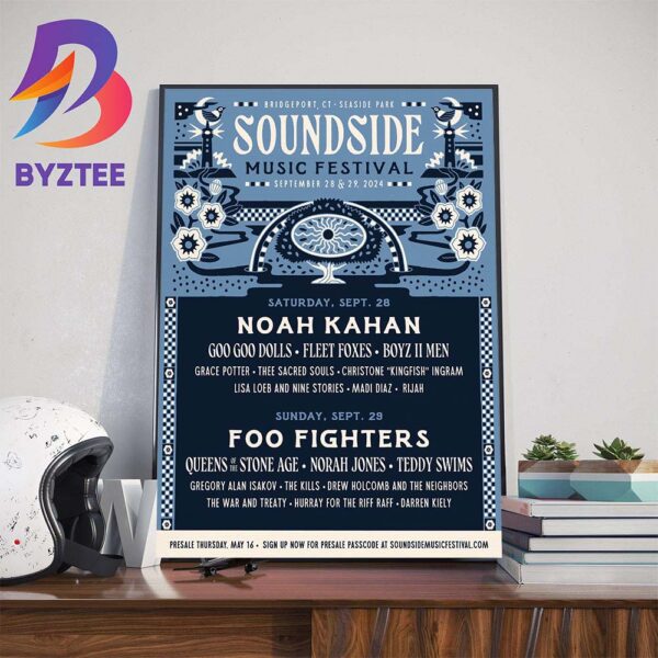 Soundside Music Festival Bridgeport Ct Seaside Park September 28-29th 2024 Wall Decor Poster Canvas