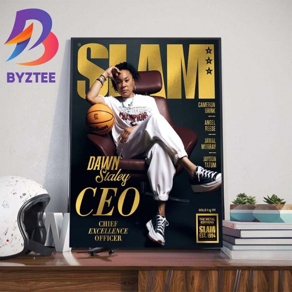 South Carolina Coach And 3-Time National Champion The CEO Dawn Staley On Cover SLAM 250 Gold Limited Edition Wall Decor Poster Canvas