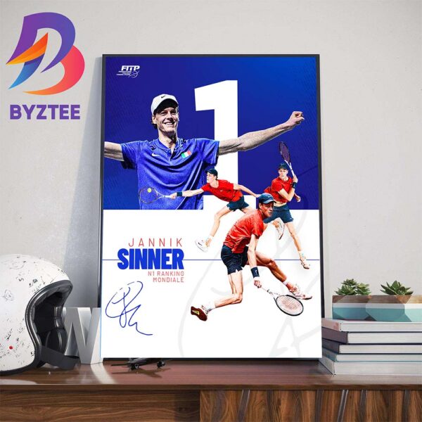The Best In The World Jannik Sinner Is The New N1 Of The ATP Ranking Wall Decor Poster Canvas