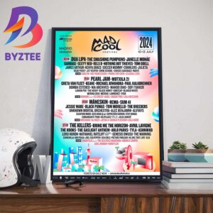 2024 Mad Cool Festival Line Up July 10-13 At Madrid Spain Home Decorations Poster Canvas