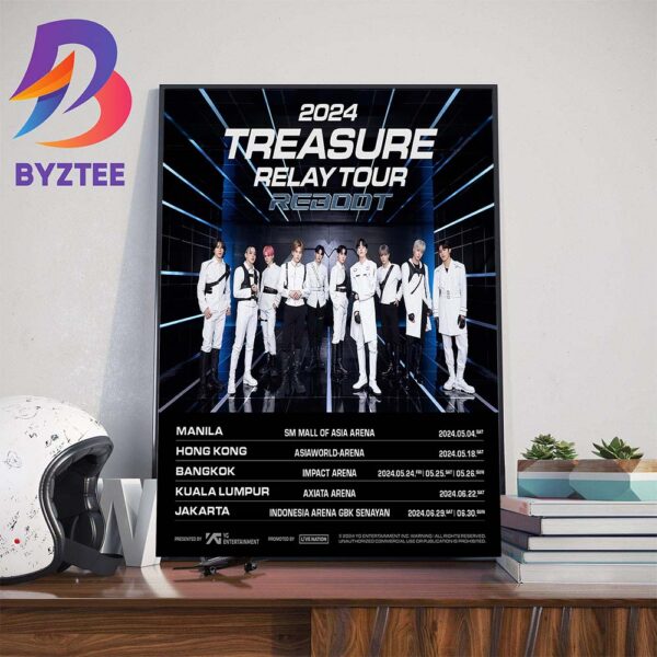 2024 Treasure Relay Tour Reboot Announcement Wall Decor Poster Canvas