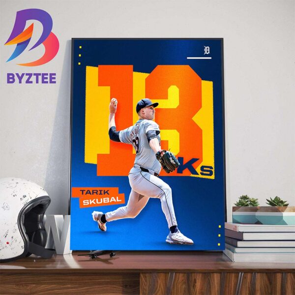 A New Career High In Strikeouts For Tarik Skubal Detroit Tigers Wall Decor Poster Canvas