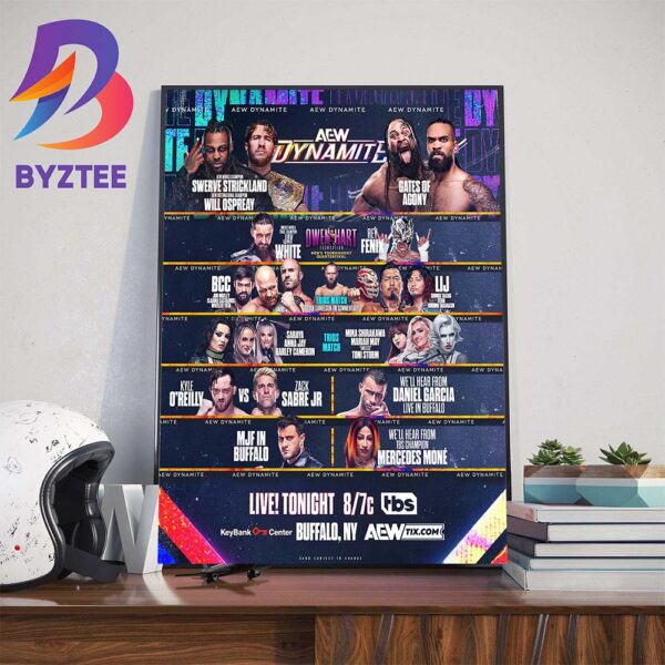 AEW Dynamite Matchup Schedule At KeyBank Center Buffalo NY Wall Decor Poster Canvas