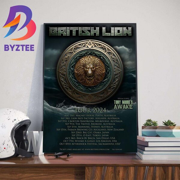 British Lion Announce First Ever Tour 2024 Of Australia New Zealand And The US With Special Guest Tony Moore’s Awake Wall Decor Poster Canvas