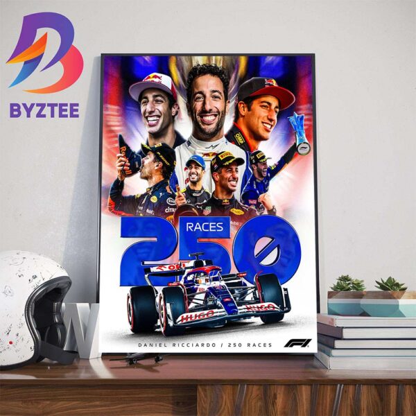 Congratulations To Honey Badger Daniel Ricciardo 250th F1 Race Home Decorations Poster Canvas