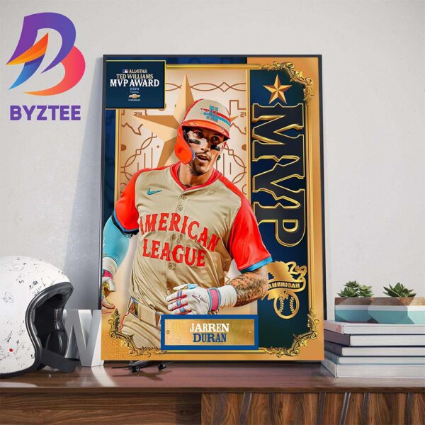 Congratulations To Jarren Duran Is The 2024 MLB All-Star Ted Williams MVP Award Winner Wall Decor Poster Canvas