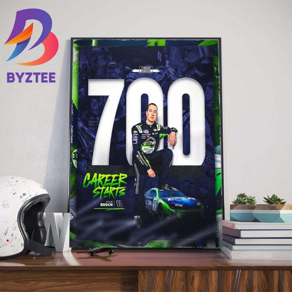 Congratulations To Kyle Busch Remarkable Milestone With 700 Career Starts Home Decor Poster Canvas