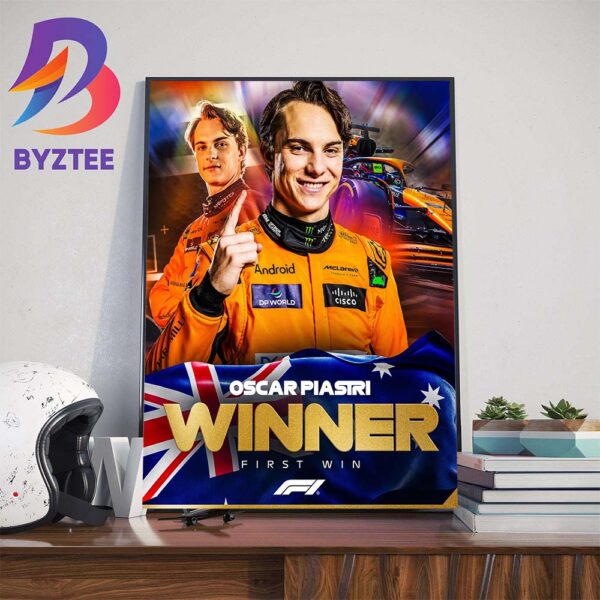 Congratulations To Oscar Piastri Is A Formula 1 Grand Prix Winner At Hungarian GP Home Decor Poster Canvas