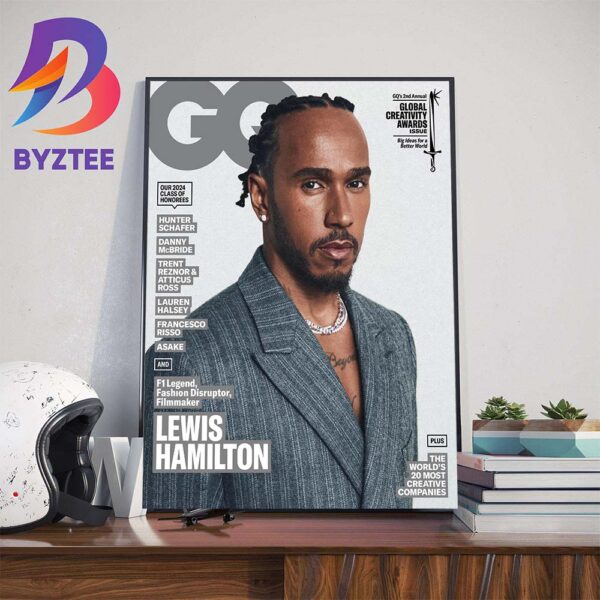 F1 Legend Fashion Disruptor Filmmaker Lewis Hamilton On GQ Sports Cover Wall Decor Poster Canvas