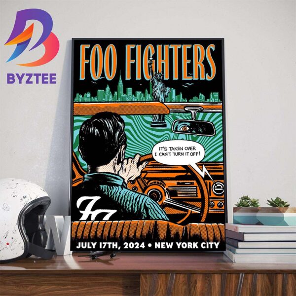 Foo Fighters Everything Or Nothing At All Tour At Citi Field Queens New York City July 17th 2024 Home Decor Poster Canvas