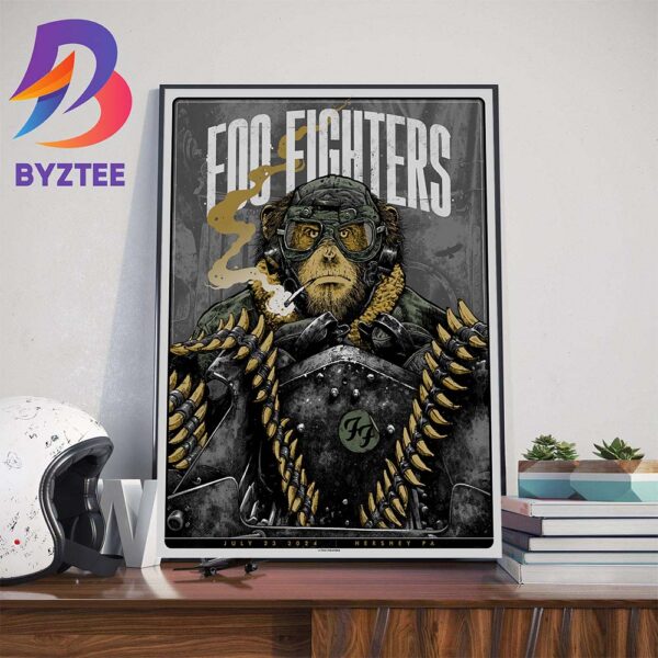 Foo Fighters Everything Or Nothing At All Tour At Hersheypark Stadium Hershey PA July 23rd 2024 Home Decor Poster Canvas