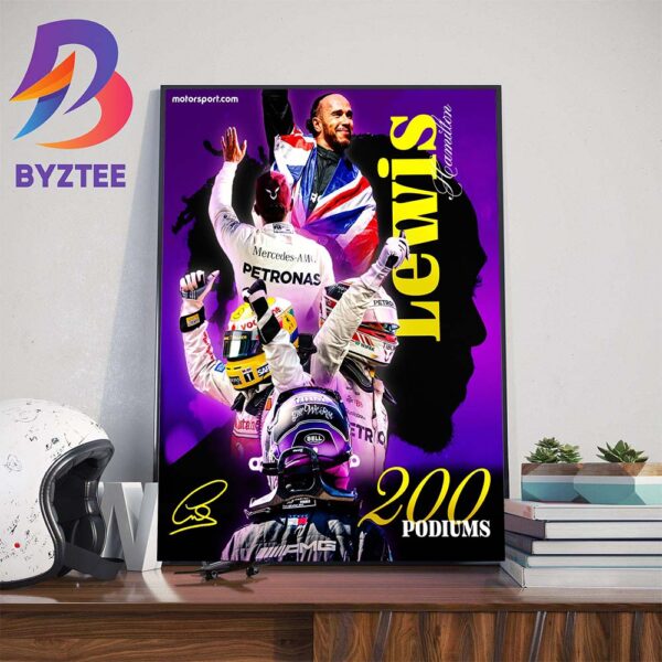 Lewis Hamilton Stands On 200th Career Podium With A P3 At The Hungarian GP Home Decor Poster Canvas