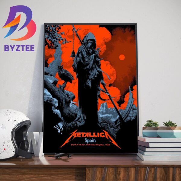 Metallica M72 World Tour M72 Madrid Limited Poster In The Pop-Up Shop Madrid Spain At Estadio Civitas Metropolitano On July 12th And 14th 2024 Home Decor Poster Canvas