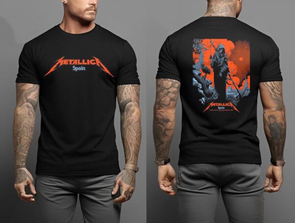 Metallica M72 World Tour M72 Madrid Limited Poster In The Pop-Up Shop Madrid Spain At Estadio Civitas Metropolitano On July 12th And 14th 2024 Two Sided Classic T-Shirt