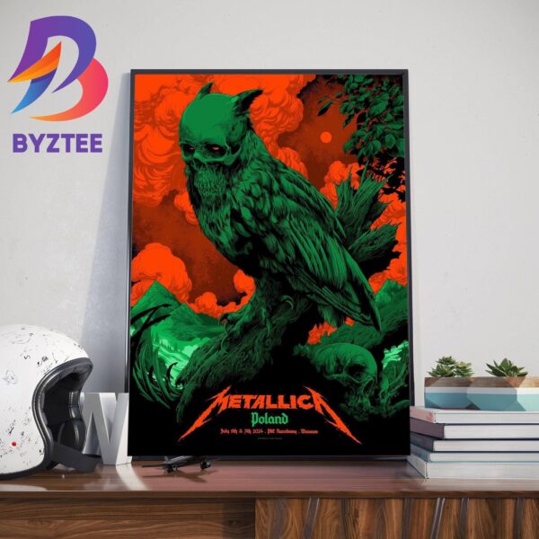 Metallica M72 World Tour M72 Warsaw Poster At PGE Narodowy Warsaw Poland July 5th and 7th 2024 Home Decor Poster Canvas