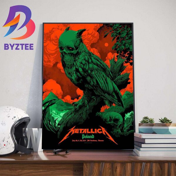 Metallica M72 World Tour M72 Warsaw Poster At PGE Narodowy Warsaw Poland July 5th and 7th 2024 Wall Decor Poster Canvas