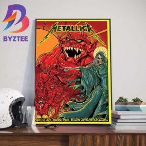 Metallica World Tour M72 Madrid Last Gig In Europe At Estadio Civitas Metropolitano Madrid Spain July 14th 2024 Home Decor Poster Canvas