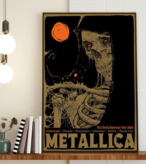 Metallica World Tour M72 North America Tour 2024 At M72 Foxborough Godmachine’s Exclusive Pop-Up Shop Poster Home Decor Poster Canvas