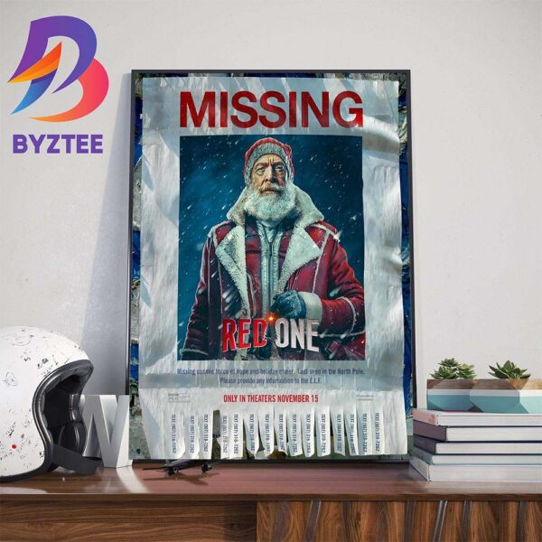 Missing Red One 2024 Official Poster Movie With Starring The Rock Dwayne Johnson Wall Decor Poster Canvas