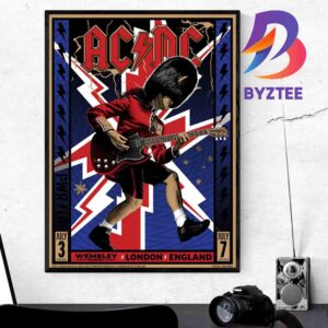 Official Poster ACDC London 2024 At Wembley Stadium Power Up Tour Power Up Euro Power Up London 2024 Home Decor Poster Canvas