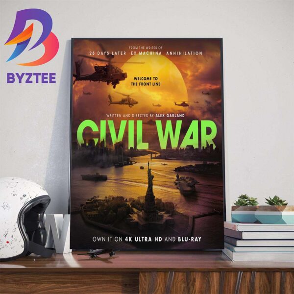 Official Poster Civil War Welcome To The Front Line Of Alex Garland With Starring Kirsten Dunst And Wagner Moura Home Decorations Poster Canvas