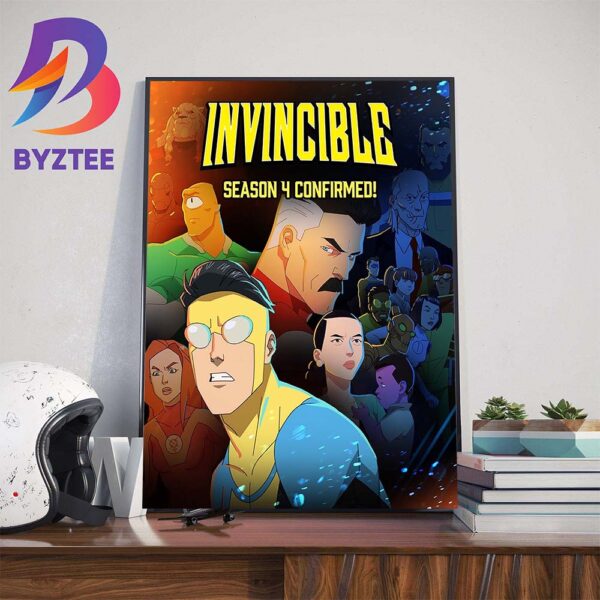 Official Poster Invincible Season 4 Confirmed Home Decor Poster Canvas