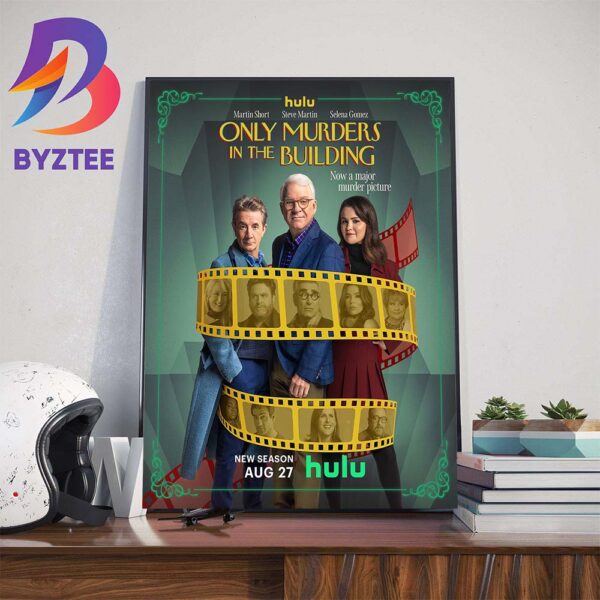 Official Poster Only Murders In The Building Season 4 Releasing August 27th 2024 On Hulu Home Decor Poster Canvas