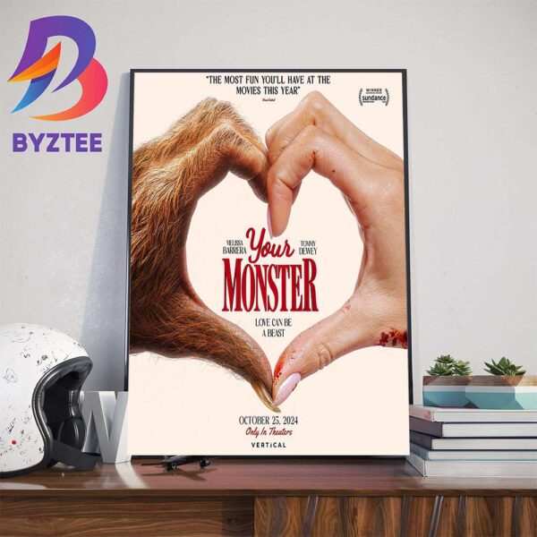 Official Poster Your Monster Love Can Be A Beast With Starring Melissa Barrera And Tommy Dewey Wall Decor Poster Canvas