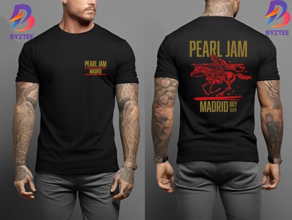Pearl Jam Dark Matter Show Limited Merch Poster At Mad Cool Festival Madrid Spain July 11th 2024 Two Sided Classic T-Shirt