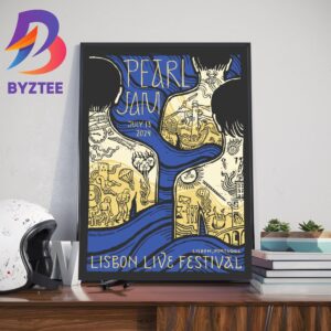 Pearl Jam Dark Matter World Tour 2024 The Event Poster Merch Official At Lisbon Live Festival Lisbon Portugal July 13th 2024 Home Decor Poster Canvas