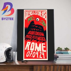 Queens Of The Stone Age The End Is Nero Roma Summer Fest In Times New Roman Auditorium Parco Della Musica Wall Decor Poster Canvas