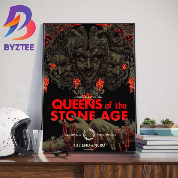 Queens Of The Stone Age The End Is Nero Show At A Coruna ES June 18th 2024 Wall Decor Poster Canvas