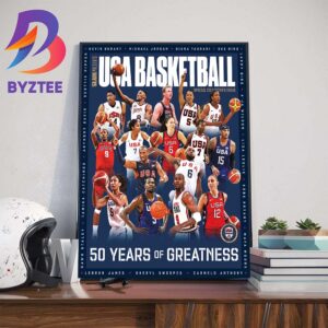 SLAM Presents USA Basketball Special Collector’s Issue 50 Years Of Greatness Wall Decor Poster Canvas